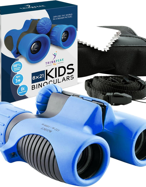 Load image into Gallery viewer, Binoculars for Kids - Small, Compact, Shock-Resistant Toy Binoculars - Learning &amp; Nature Exploration Toys for 4+ Year Old Girls and Boys - Think Peak Toys Kids Binoculars, Blue
