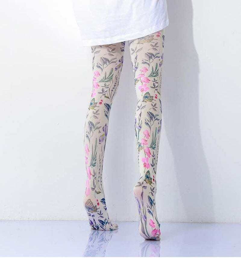 Women Tights, Opaque High Waist Pantyhose, Vintage Control Top Stockings