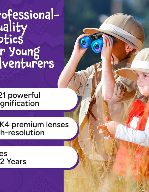 Load image into Gallery viewer, Binoculars for Kids - Small, Compact, Shock-Resistant Toy Binoculars - Learning &amp; Nature Exploration Toys for 4+ Year Old Girls and Boys - Think Peak Toys Kids Binoculars, Blue
