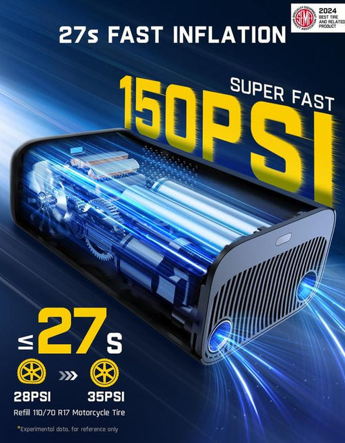 Load image into Gallery viewer, Portable Tire Inflator: Smart ON/OFF Hose Design
